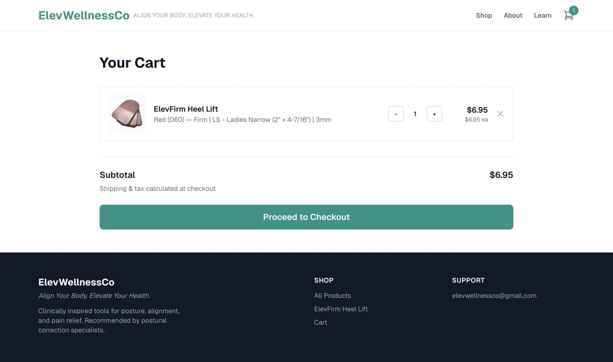 ElevWellnessCo — Cart & checkout